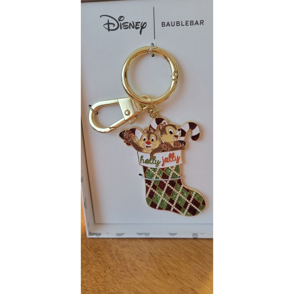 Baublebar Holiday Disney keychain with Chip and Dale